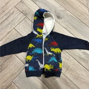 Kids Dinosaur Hoodie - Navy and Multicolor